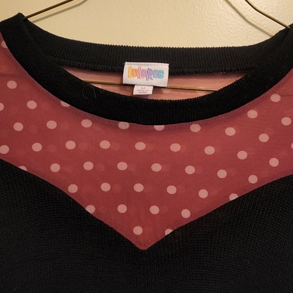 Lularoe Polka Dot Neck Long Sleeve Sweater M - Picture 2 of 5